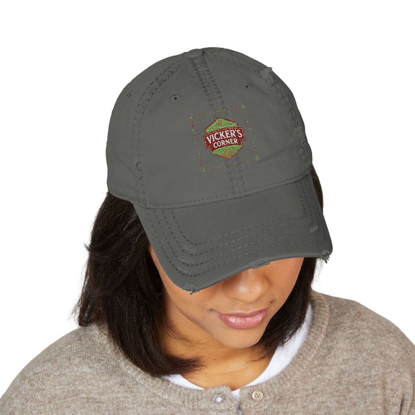 Distressed Embroidered Dad Hat, Vintage Cap, Casual Headwear, Unique Gift, Summer Accessory, Outdoor Fashion