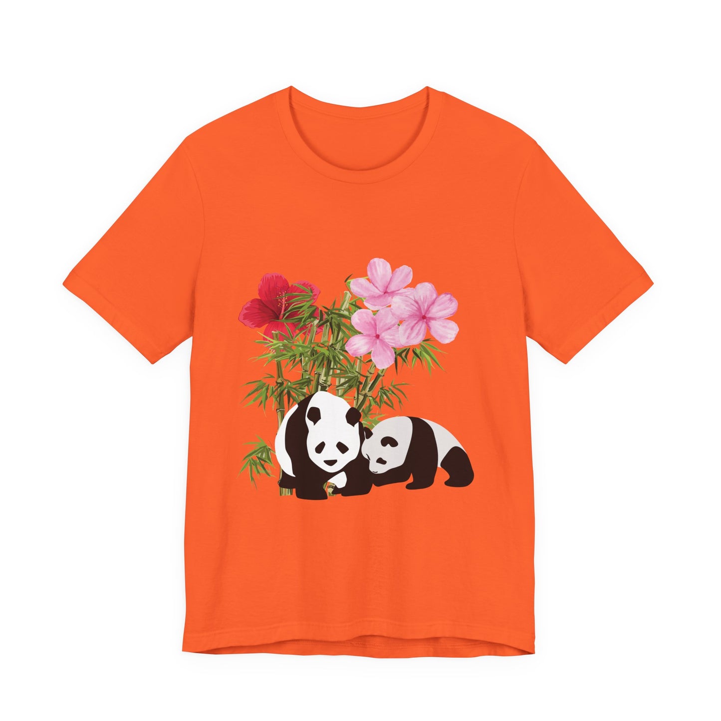 Cute Panda Floral Tee, Unisex T-Shirt, Nature Lover Gift, Animal Shirt, Casual Wear, Adventure Shirt