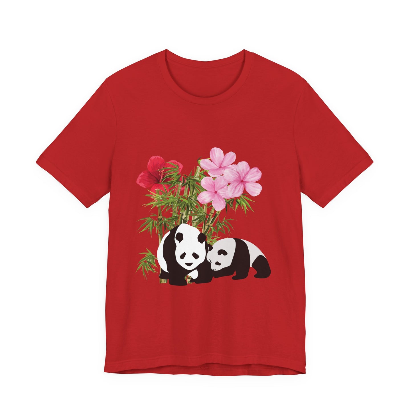 Cute Panda Floral Tee, Unisex T-Shirt, Nature Lover Gift, Animal Shirt, Casual Wear, Adventure Shirt