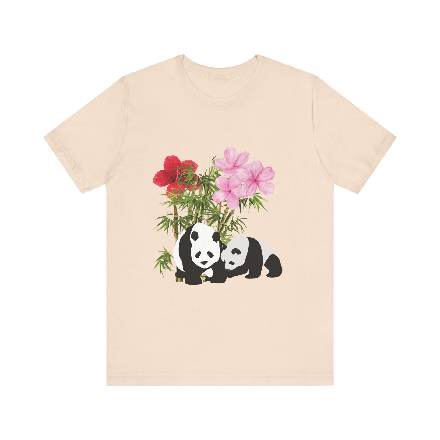 Cute Panda Floral Tee, Unisex T-Shirt, Nature Lover Gift, Animal Shirt, Casual Wear, Adventure Shirt