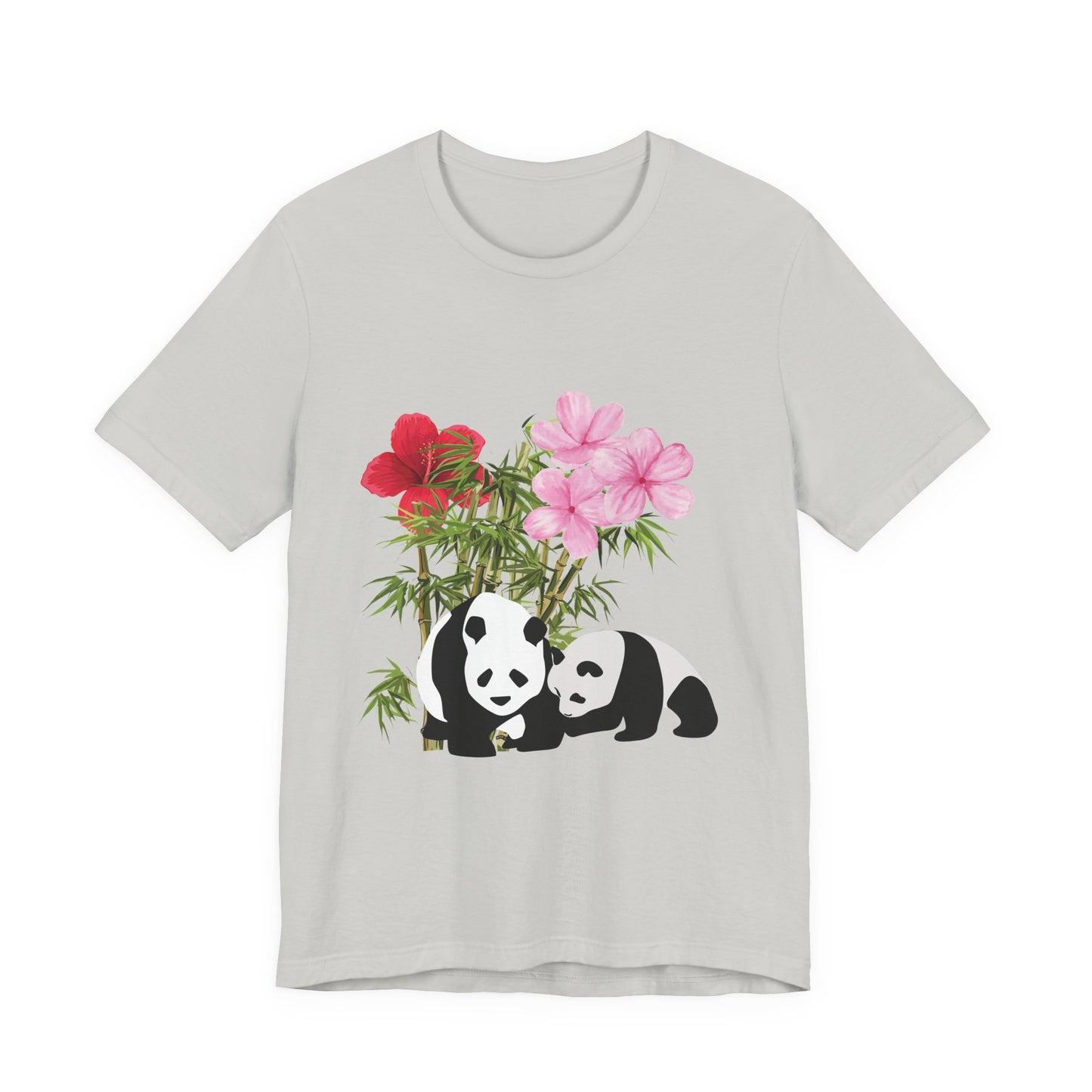 Cute Panda Floral Tee, Unisex T-Shirt, Nature Lover Gift, Animal Shirt, Casual Wear, Adventure Shirt