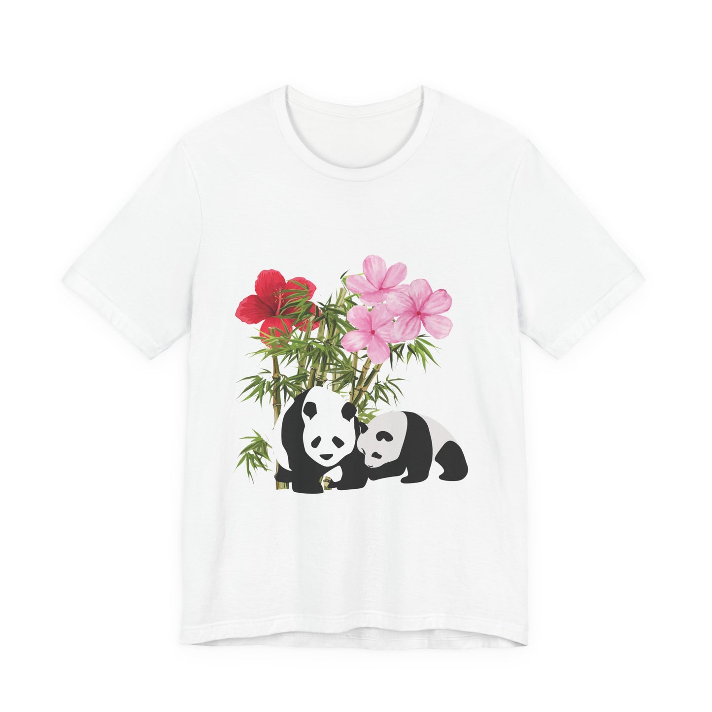 Cute Panda Floral Tee, Unisex T-Shirt, Nature Lover Gift, Animal Shirt, Casual Wear, Adventure Shirt