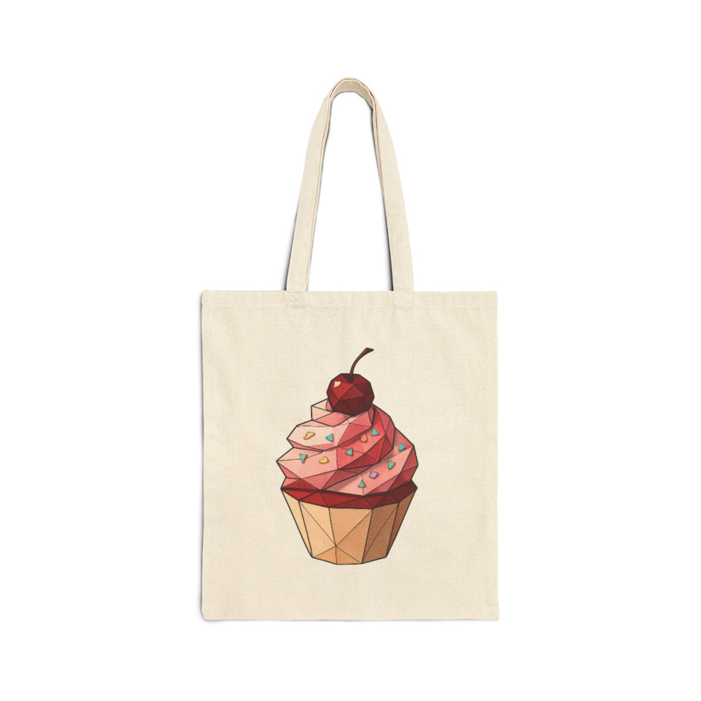 Cupcake and Vintage Logo Canvas Tote Bag | Eco-Friendly, Grocery, Shopping, Gift, Everyday Use