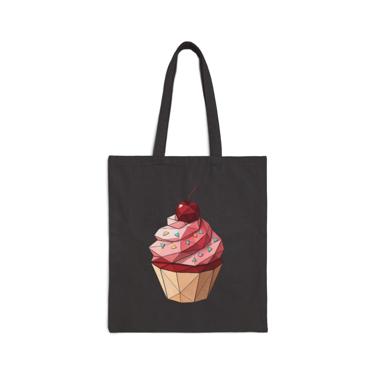 Cupcake and Vintage Logo Canvas Tote Bag | Eco-Friendly, Grocery, Shopping, Gift, Everyday Use