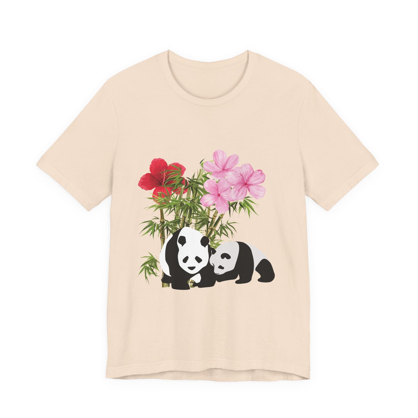 Cute Panda Floral Tee, Unisex T-Shirt, Nature Lover Gift, Animal Shirt, Casual Wear, Adventure Shirt