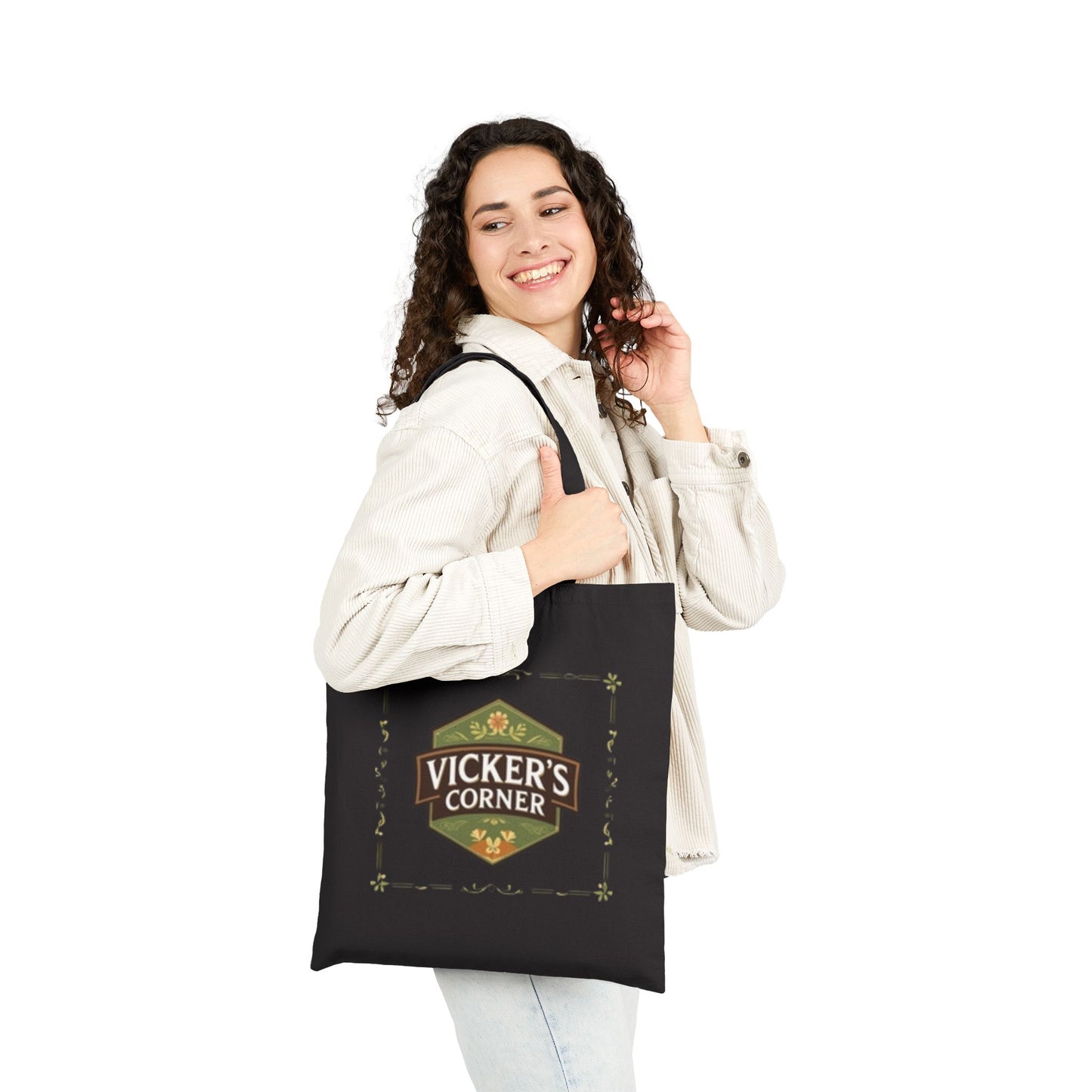 Cupcake and Vintage Logo Canvas Tote Bag | Eco-Friendly, Grocery, Shopping, Gift, Everyday Use
