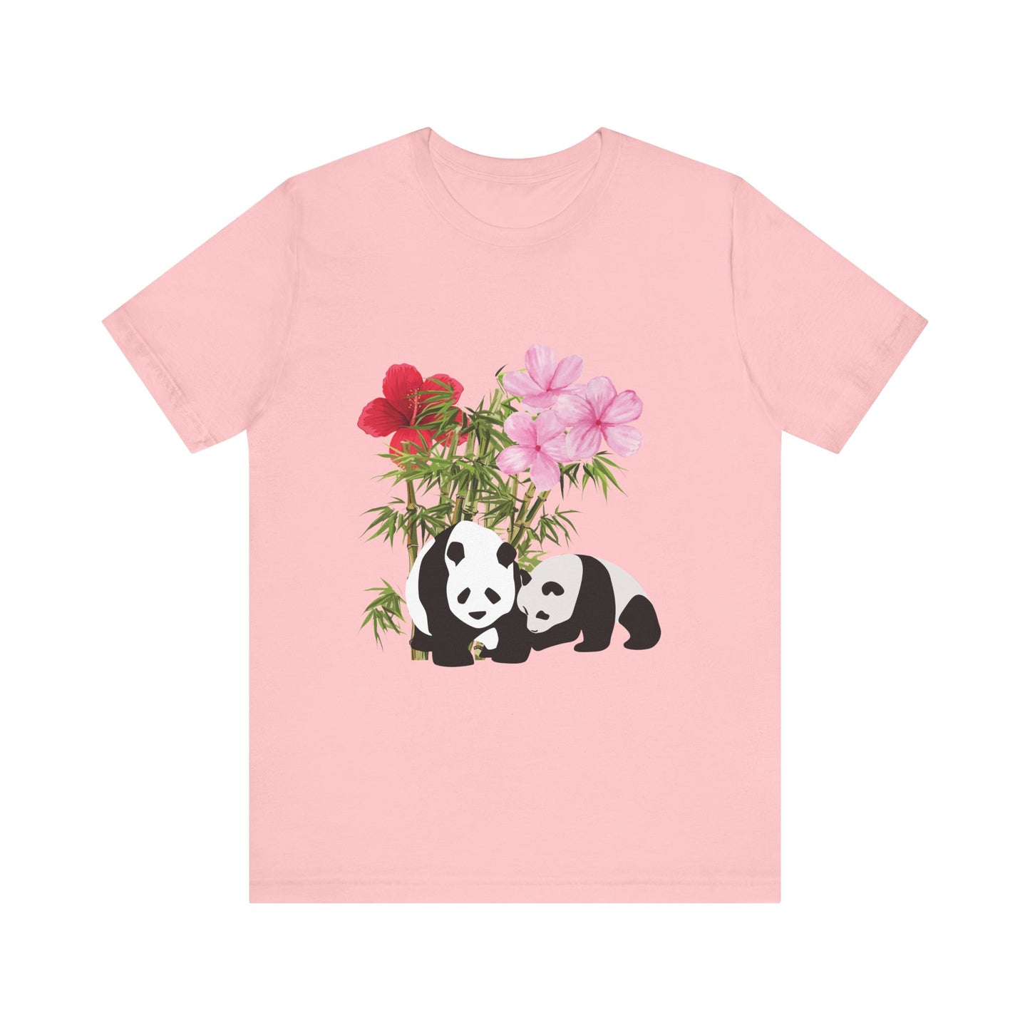 Cute Panda Floral Tee, Unisex T-Shirt, Nature Lover Gift, Animal Shirt, Casual Wear, Adventure Shirt