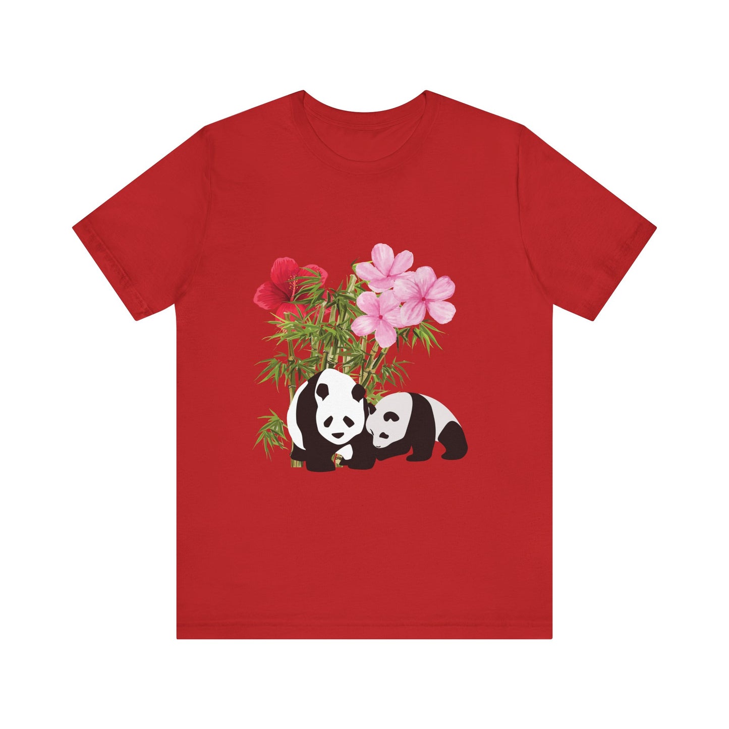 Cute Panda Floral Tee, Unisex T-Shirt, Nature Lover Gift, Animal Shirt, Casual Wear, Adventure Shirt