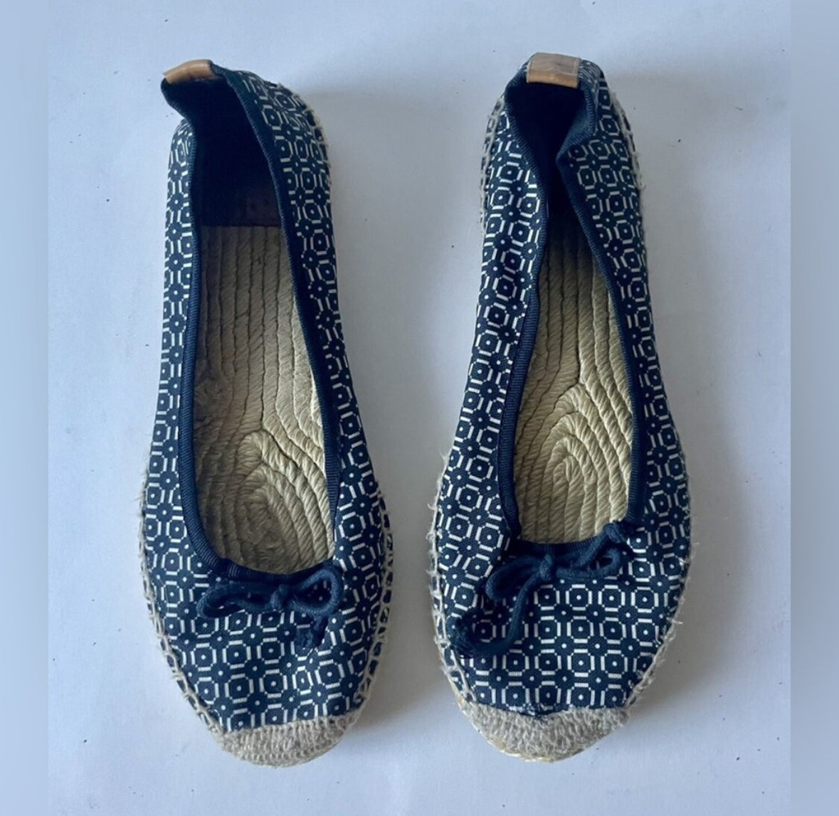 Tory Burch Ballet Canvas Print Espadrilles Flats