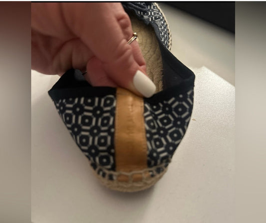 Tory Burch Ballet Canvas Print Espadrilles Flats