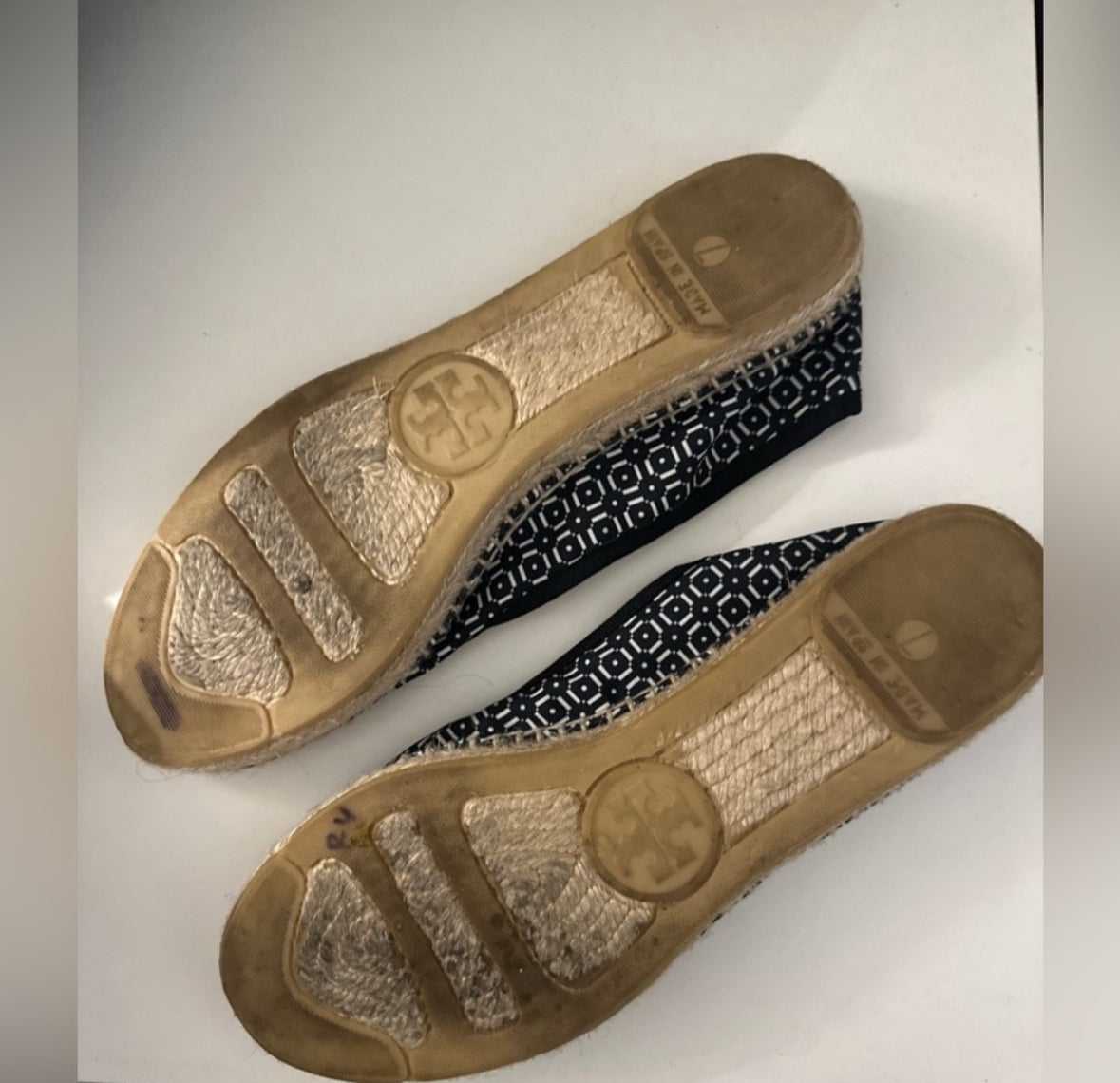 Tory Burch Ballet Canvas Print Espadrilles Flats