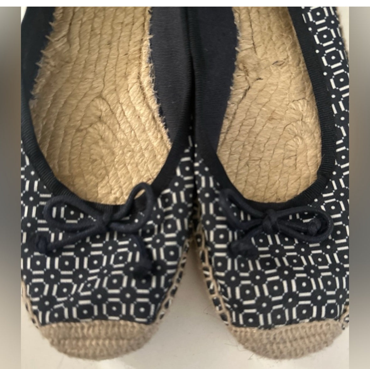 Tory Burch Ballet Canvas Print Espadrilles Flats